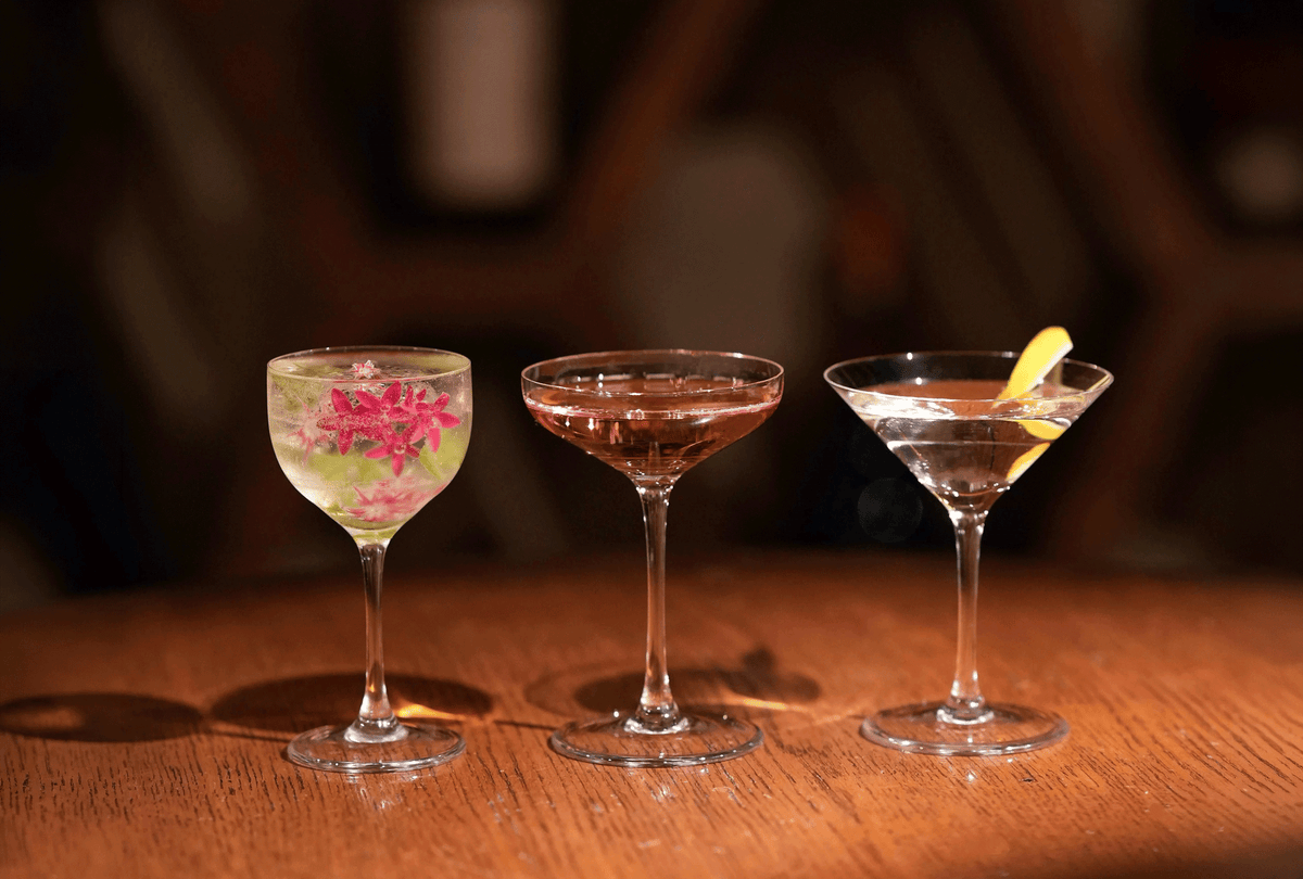 SIP AND GUZZLE SPOON miniature cocktail glasses
