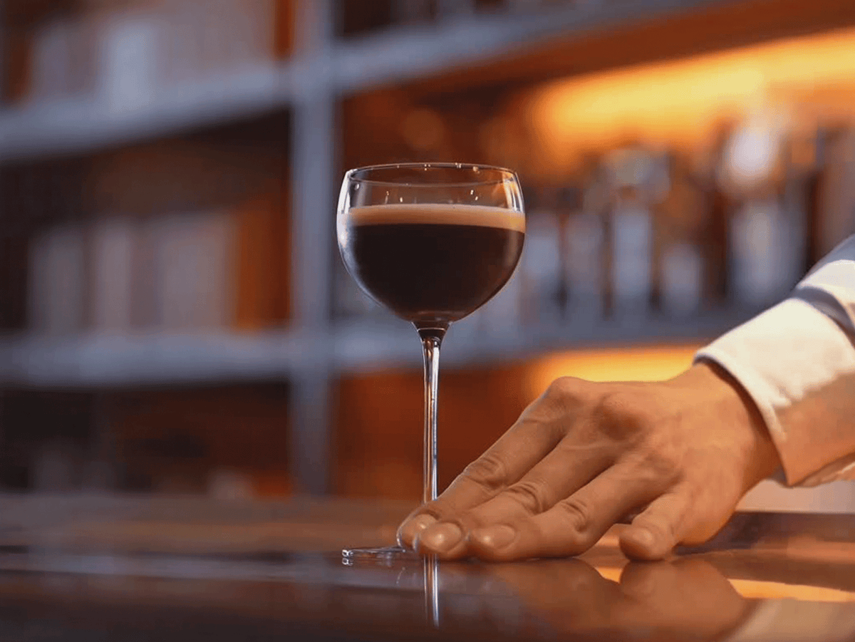 Cocktails presented in SIP AND GUZZLE MUSTACHE glasses