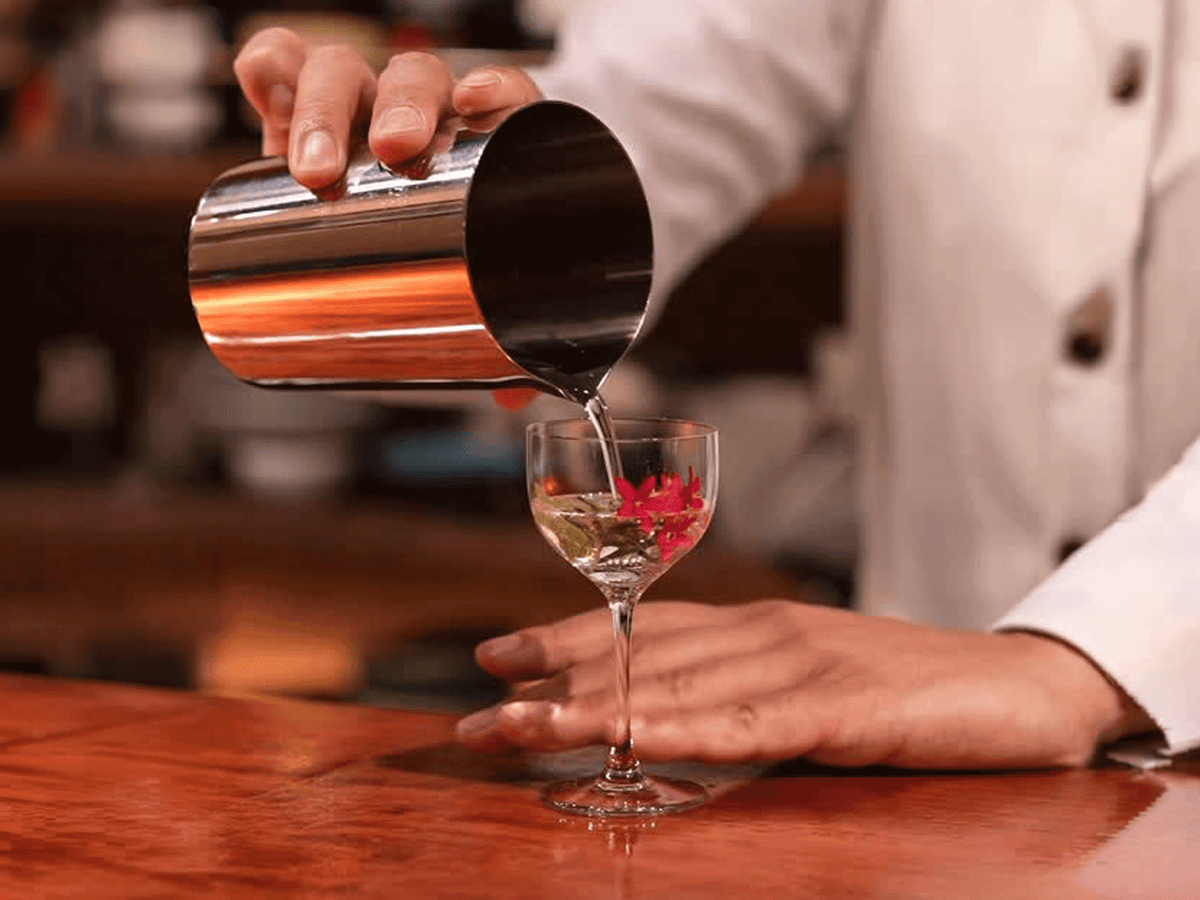 Miniature cocktails served in SIP AND GUZZLE SPOON glasses
