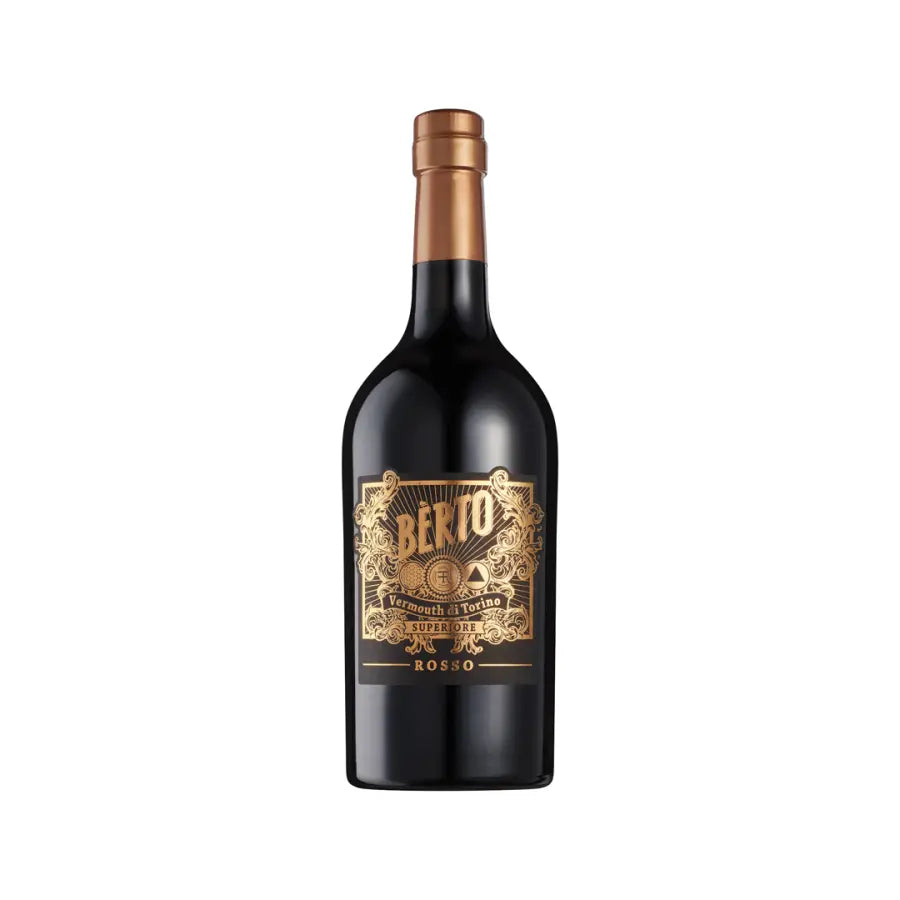 Bottle of BÈRTO · VERMOUTH DI TORINO SUPERIORE ROSSO on a white background